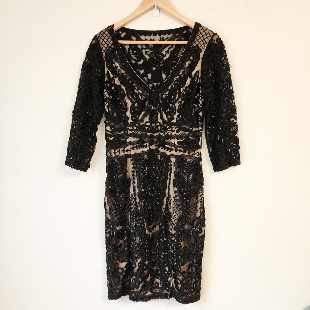 Sue Wong Nocturne Lace Embellish Cocktail Dress Zip Sz 10 FairyGrunge  Whimsigoth