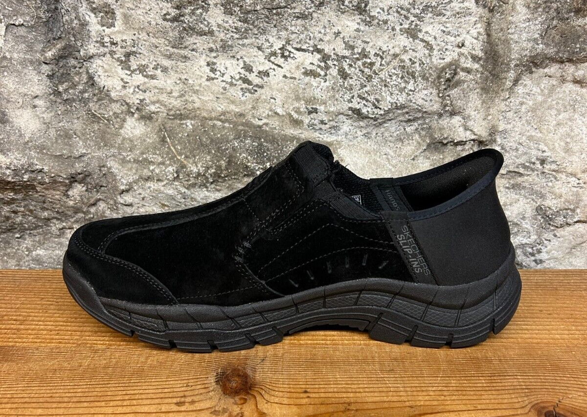 SKECHERS RIG-ALVERN SLIP-INS 205217 BLACK Mens SZ 7,7.5,8 New In