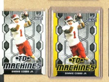 Simmie Cobbs Jr-2 Card Lot-2018 Leaf TD Machines Base+Gold-Indiana-Redskins-Mint