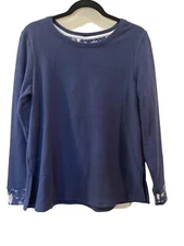 Cuddl Duds Women’s Long Sleeve Fleece Thermal Top Shirt & Pants Blue Size Small