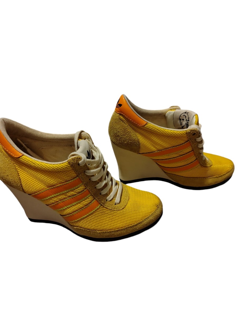 Rare Limited Edition Retro Yellow Adidas Wedge Sneakers by