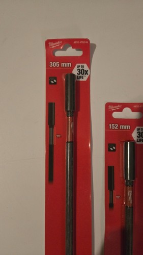 Milwaukee Magnetic Bit Holders 60mm 152mm & 305mm Shockwave Impact Duty 4 pieces - Picture 2 of 5
