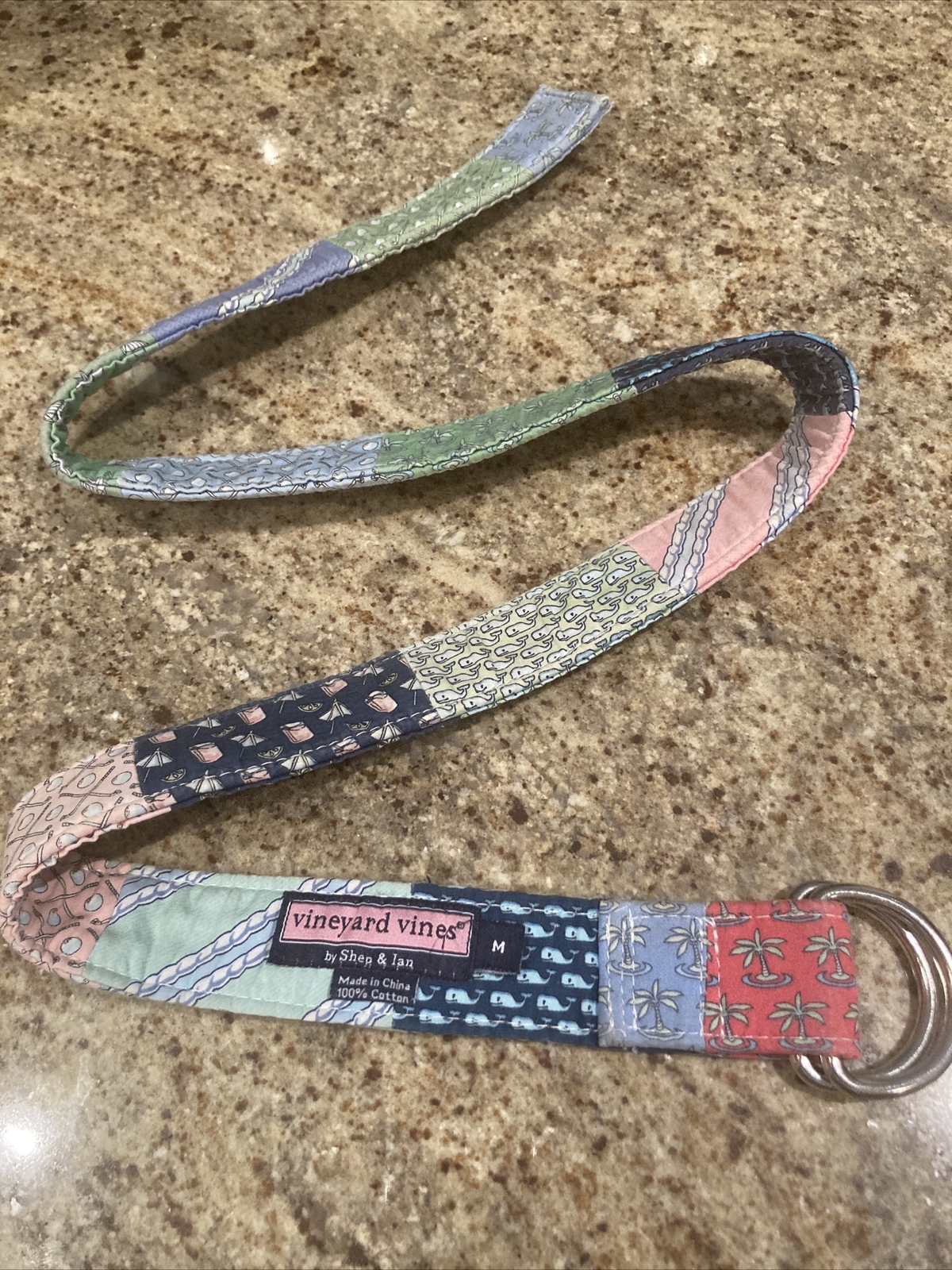 Vineyard Vines Multicolor Patchwork D Ring Belt S… - image 1