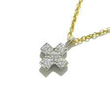 TIFFANY  Co. Platinum 18K Gold Diamond Cruciform Cross Pendant Necklace