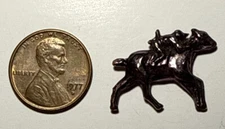 Vintage Pink Metallic Equestrian Horse Rider Cracker Jack Charm 1C