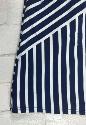 Lands' End Tankini Righe Blu/Bianco Taglia L (14/16) &ndash; Solo Top Foderato