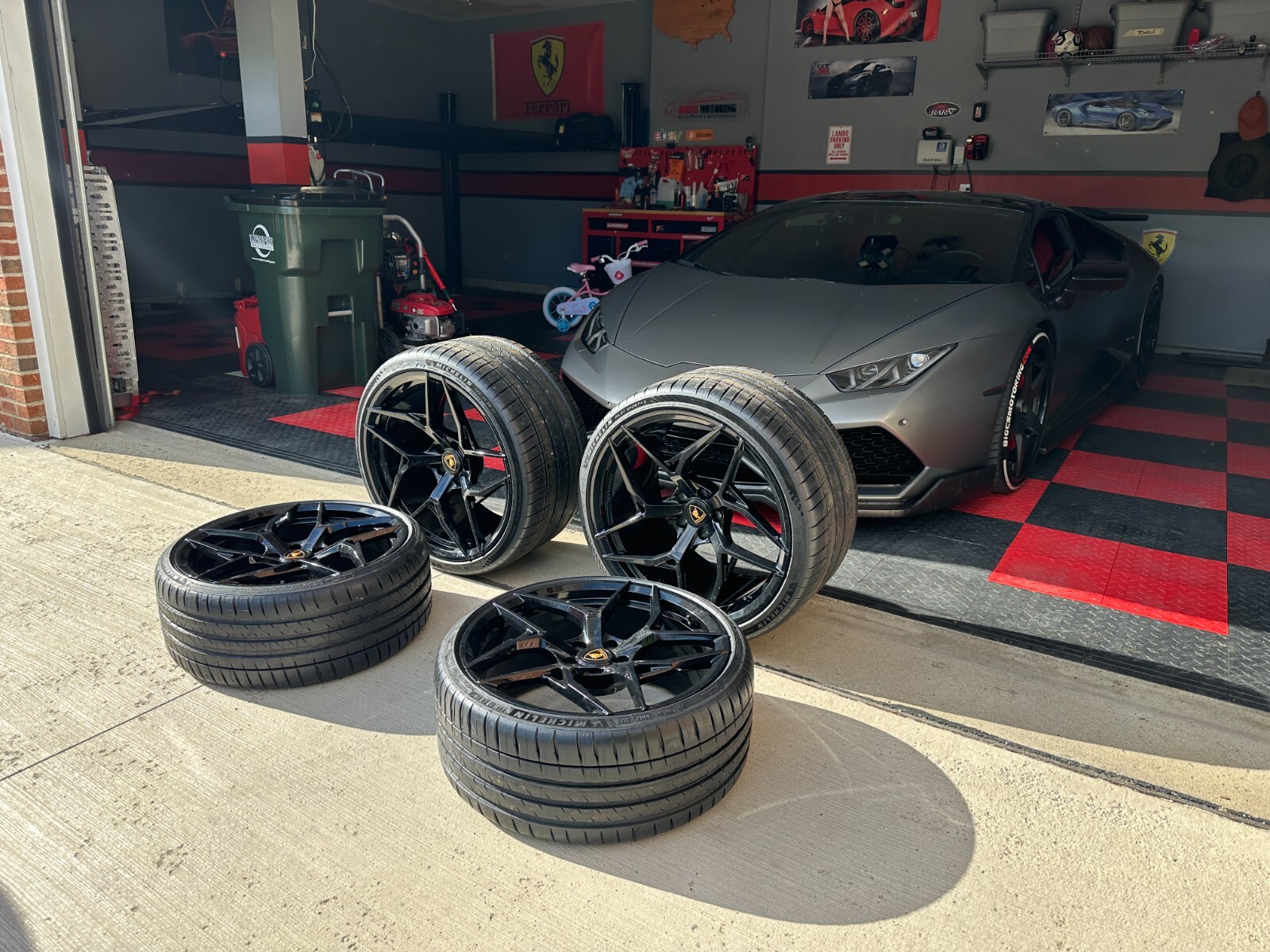 15-24 Lamborghini Huracan Concave Forged Gloss Black wheels Complete Set 21 /20