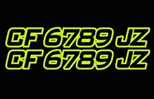 PWC WATER CRAFT BOAT HULL ID JET SKI SEA DOO CUSTOM REGISTRATION DECAL STICKER