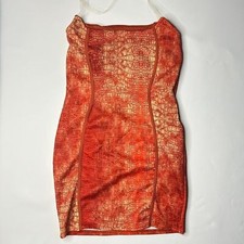 PrettyLittleThing Women's Clear Strap Snake Print Bodycon Dress Size 6