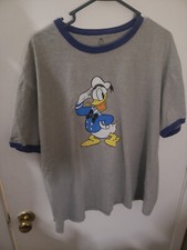Vintage Donald Duck Disney Store Exclusive Ringer 2XL Shirt Men  s XXL Blue Gray