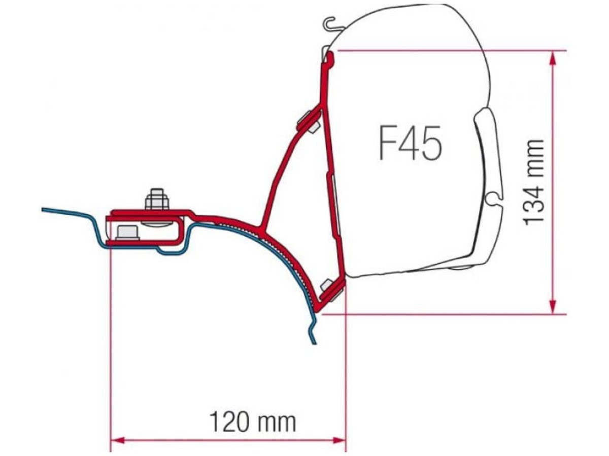 Awning Bracket VW T6 Fiamma F45, Roof Gutter Mount Version, Suits 