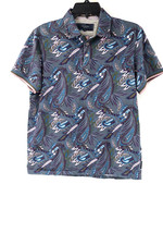 Ted baker shirt men's 3 short sleeve polo all over paisley print cotton casual