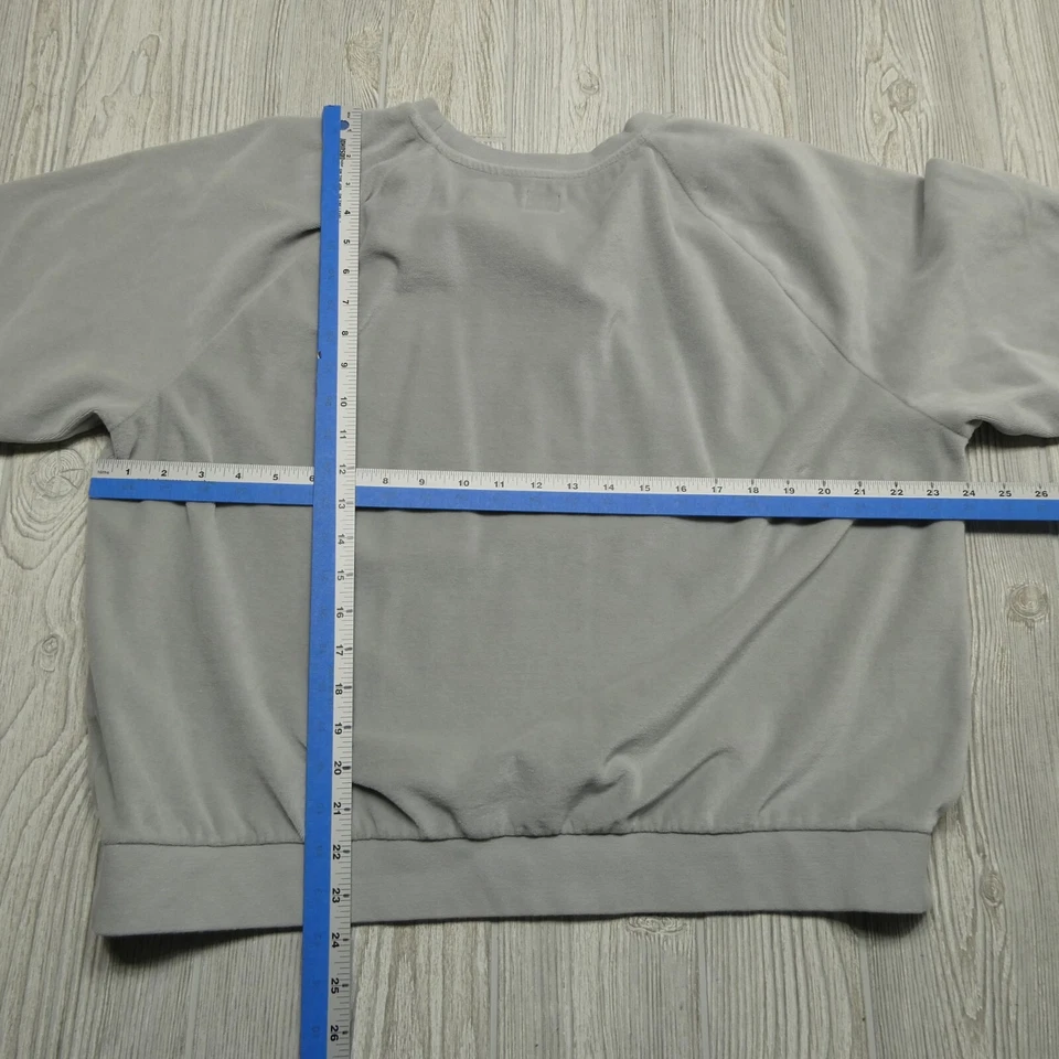 VINTAGE Gap Velour Sweater Womens 2XL Gray Soft Fleece Long Sleeve Sweatshirt — 第 4/4 张图片