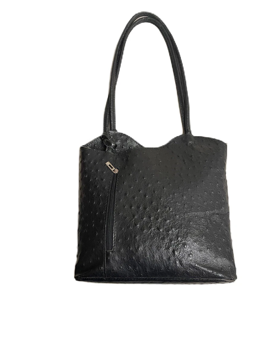 Italian Leather Osteridge Print Convertible Shoulder Backpack Vera Pelle Purse