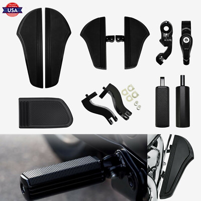 Defiance Rider Rear Floorboards Highway Footpegs Mount Fit For Harley Touring