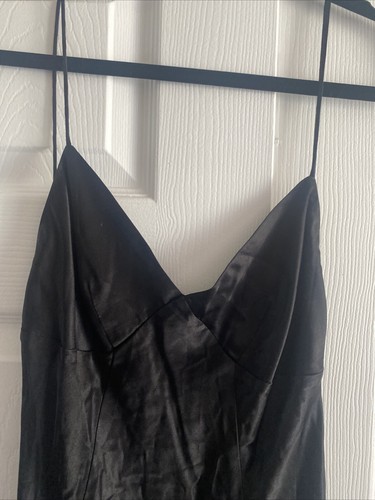 Meshki Women's Black Porter Mini Slip Dress XS Satin Event Party Night Out NEW - Picture 2 of 7