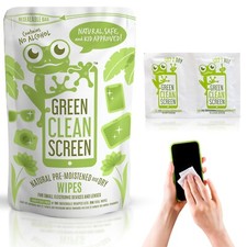 GREEN CLEAN SCREEN - Natural Screen Cleaning Wipes for Kid's Phones Screens