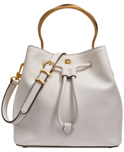 $348. Bolso Bandolera Donna Karan Lawrence Asa Superior Dorado Blanco Brillante - Imagen 7 de 8