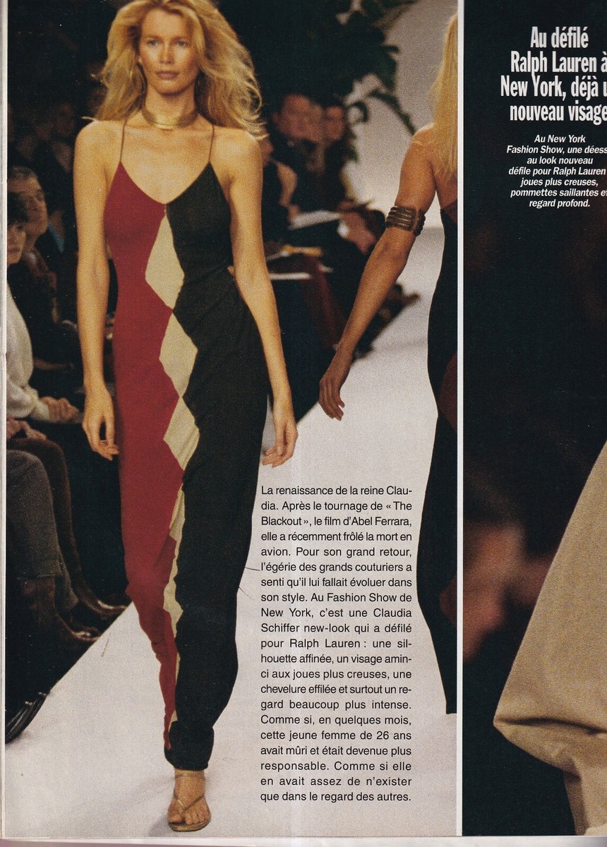 VINTAGE PARIS MATCH 1996 SUPERMODEL CLAUDIA SCHIFFER DEMI MOORE
