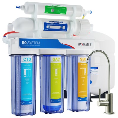 100 GPD Home Drinking 5stage Reverse Osmosis System Modern Brushed Nickel Faucet