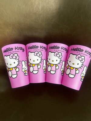 *RARE 2006 Sanrio Hello Kitty Spring Cups Set with Case (4 Cups)