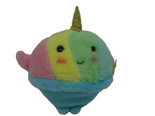 FAO Schwarz Tasties Dessert Rainbow Ice Cream Cone Narwal Plush Toy 12" CQ 