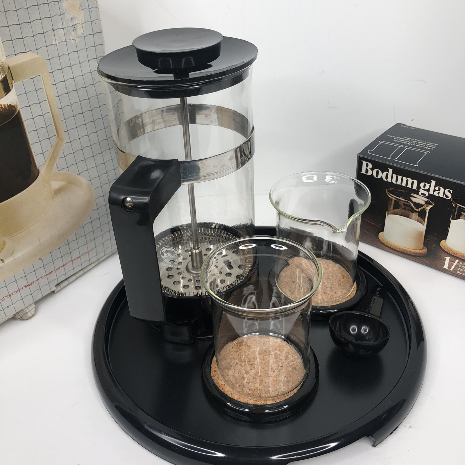 Glass Sugar Creamer Coasters Denmark