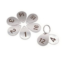 NanTun 304 Stainless Steel Drop Shape Key Laser Number ID Tags Keychain