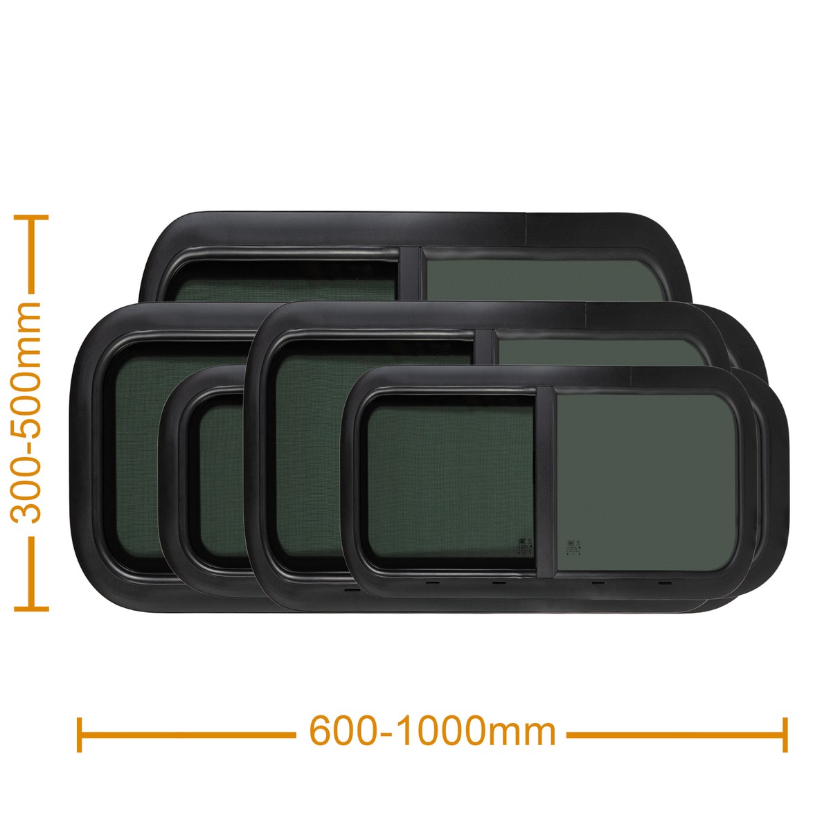 Wohnmobil Fenster 600x600mm - Schiebefenster Aluminium Mit Fliegengitter