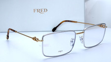 Fred FG50001 032 Silver Gold Rectangle Unisex Eyeglasses 57mm
