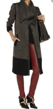 The Outnet Leather Trim & Knitted Cardi Coat