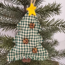 Farmhouse Primitive Folk Art Christmas Tree Ornie Bowl Filler Ornament