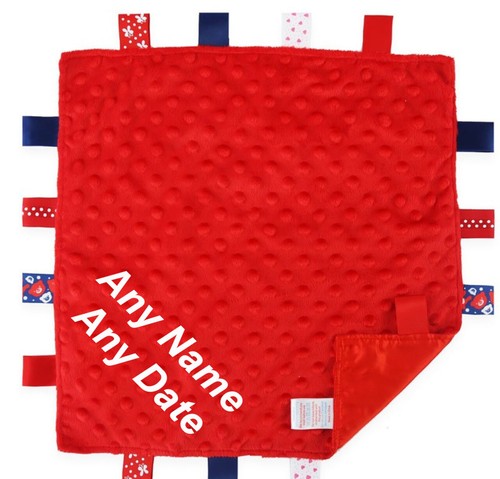 Personalised With Name Baby Comforter Taggy Security Blanket Boy Girl Gift - Picture 6 of 6