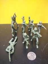 Vintage Military Toy Lot - Lido Figures, Infantry - Soldiers - 10 Piece - 2.5"