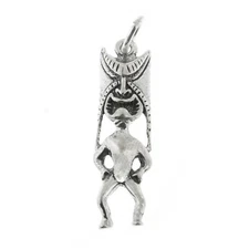 Hawaii God Kane Tiki of Life and Light 3D 925 Sterling Silver Charm Hawaiian