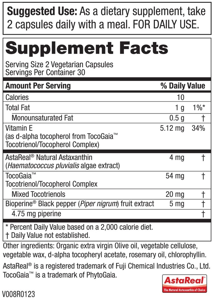 Purity Products AstaFX Astaxantina Súper Fórmula - 60 Cápsulas Vegetarianas Foto 2 de 2