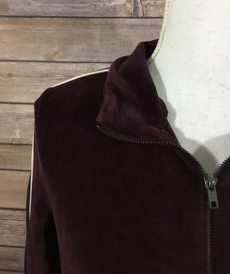 Fabletics NUEVO CON ETIQUETAS Mujer Años 90 Terciopelo Britt Cremallera Pullover Camisa Pequeña Púrpura Gris Q29 Foto 4 de 4