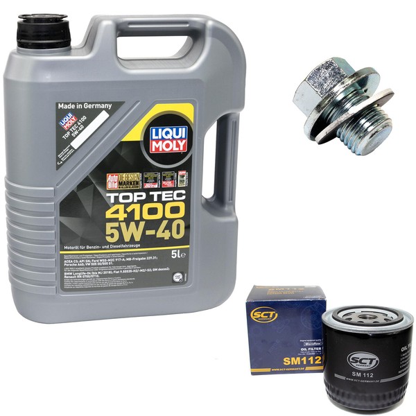 MotoröL ÖLfilter SM112 5W40 5Liter + ÖLablassschraube FüR Toyota Hilace Kasten-image