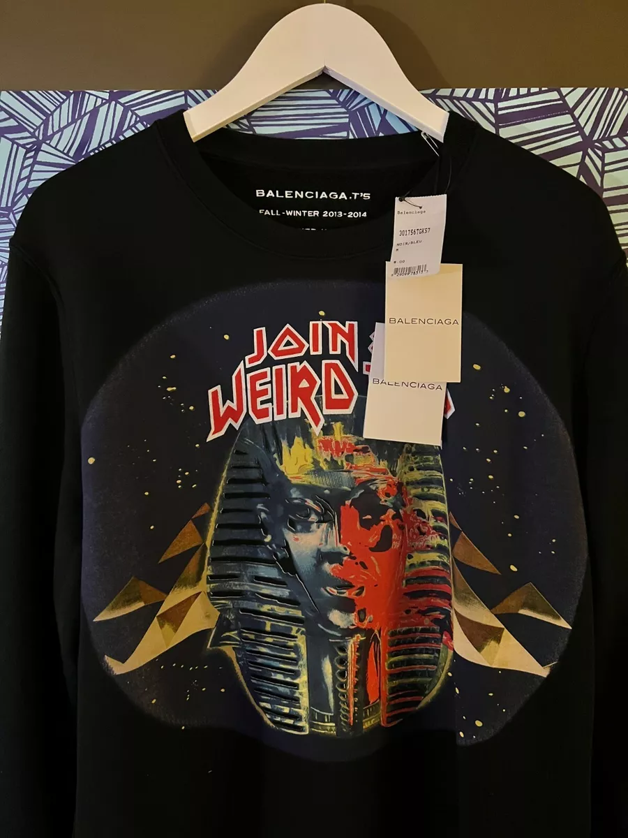 SUPER RARE!!! BALENCIAGA FW13 Join A Weird Trip Crewneck Sweater Sz M
