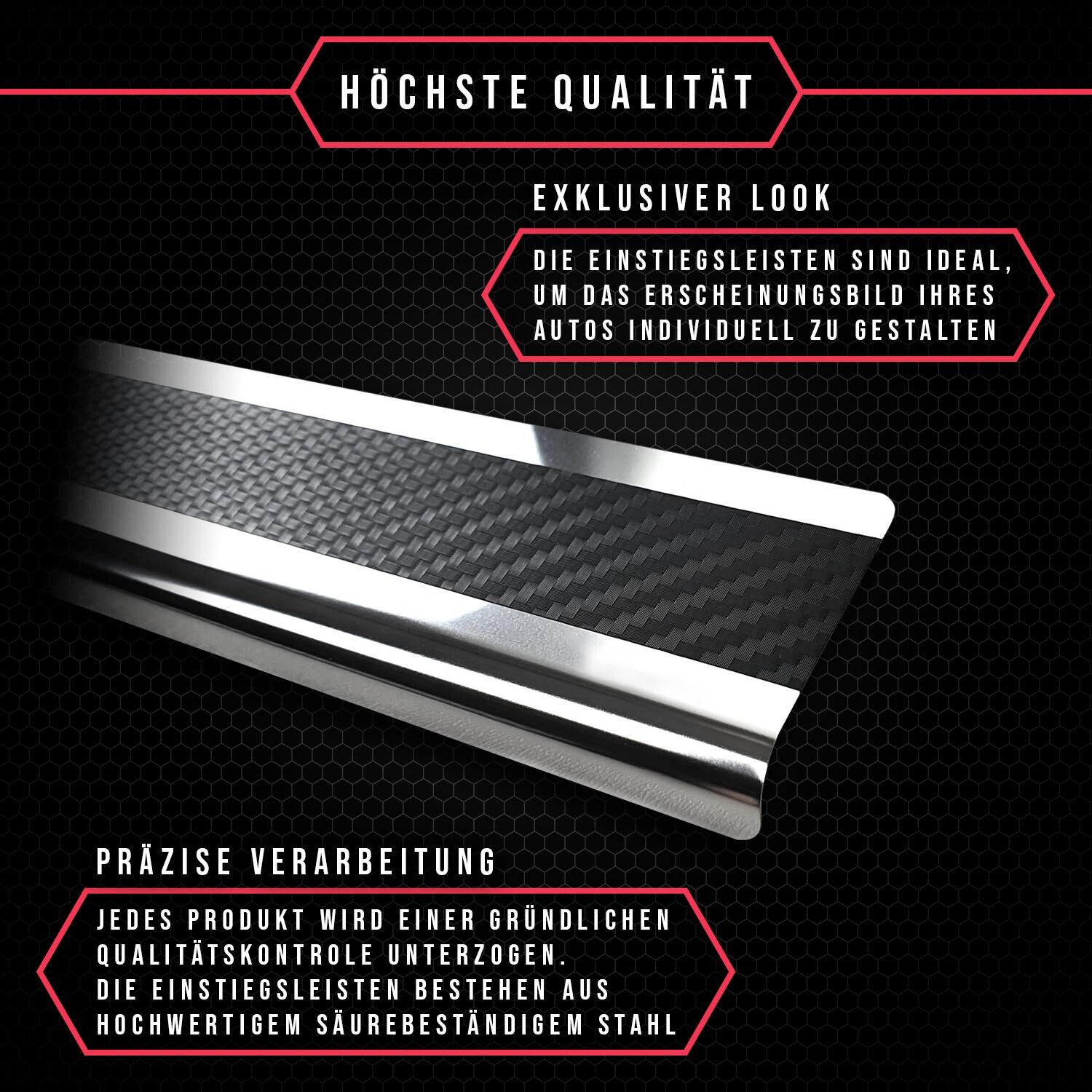 4x Einstiegsleisten Für Dacia Bigster 2025-2026 | Edelstahl Schutzleisten Selbstklebend