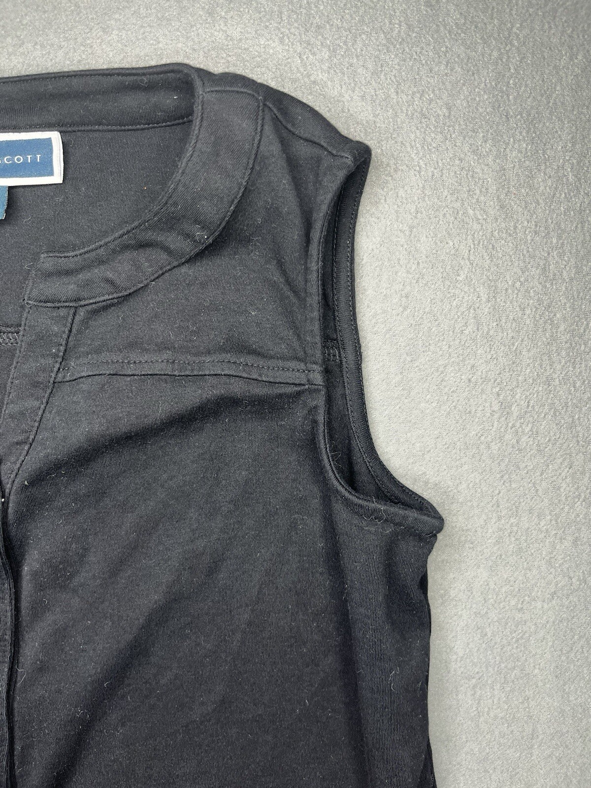 Karen Scott - Solid Split Neck Sleeveless Blouse … - image 3