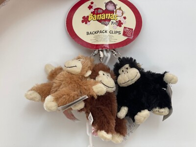 RUSS BERRIE ~ I GO BANANAS OVER YOU! AFFE RUCKSACKCLIPS *** NEU MIT ETIKETT