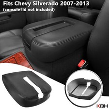Fits 2007-2013 Chevy Silverado Middle Console Armrest Lid Leather Cover Black