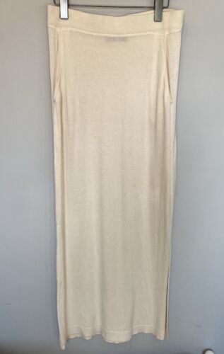 Peruvian Connection D’orsay Cream Ivory Knitted Maxi Slit Skirt Medium UK 12-14 - 第 3/11 張圖片