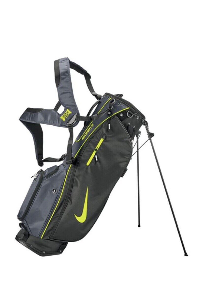 Nike Sport Lite Golf Carry Stand Bag 5 Way Divider Black Gray Volt