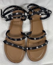 Time And Tru Gladiator Straps Pyramid Stud Womens Size 9 Flat Sandals