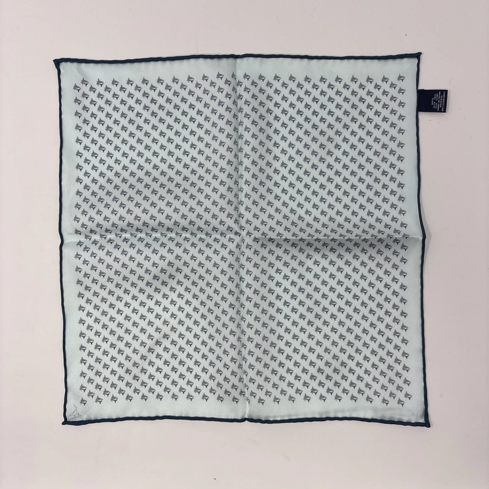 Silk Pocket Square Charles Tyrwhitt 12” Sharks Novelty Kitsch Preppy Old Money - Image 3 of 4