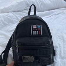 Loungefly Star Wars Darth Vader Black Mini Backpack Quilted Accents Zip