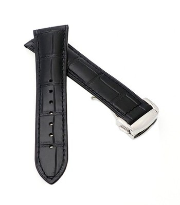 Alligator Uhrenarmband Modell Rastatt-FSS schwarz 20/18 mm, kompatibel Omega