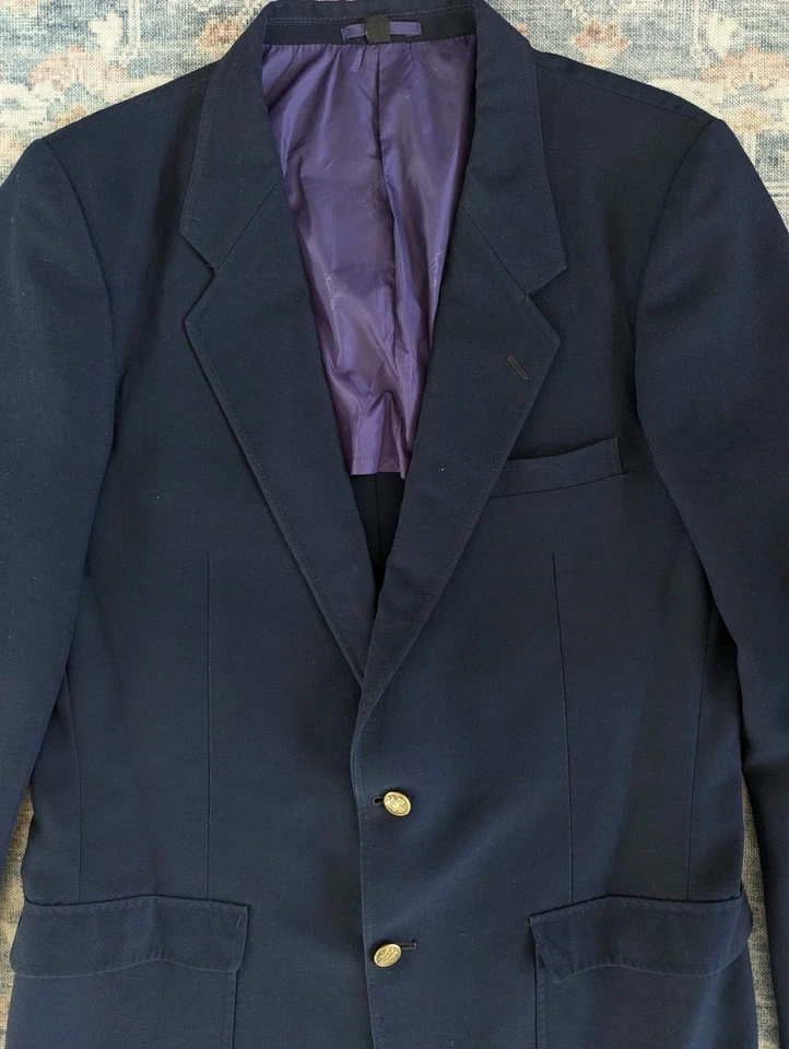 Patagonia 42L Chaqueta Blazer Azul Marino Doble Botón Dorado Embellecido Botones Foto 2 de 4